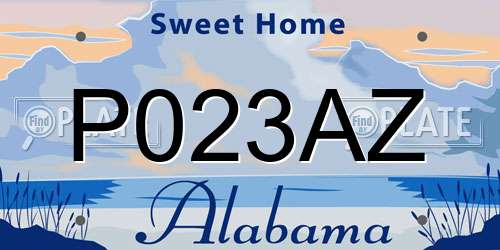 P023AZ Alabama License Plate