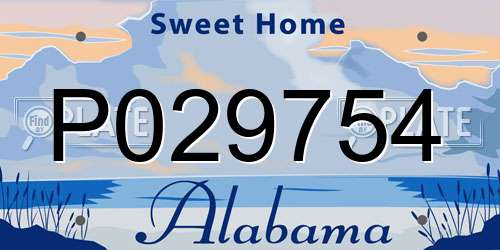 P029754 Alabama License Plate
