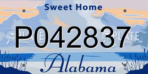 P042837 Alabama License Plate