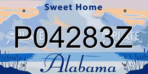 P04283Z Alabama License Plate