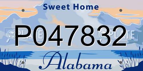 P047832 Alabama License Plate