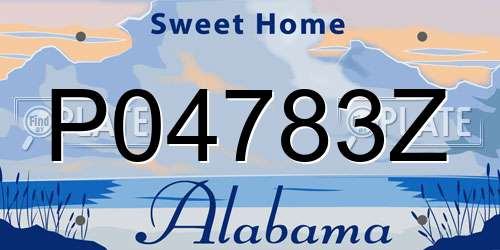 P04783Z Alabama License Plate