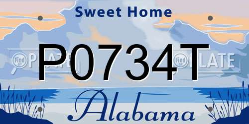 P0734T Alabama License Plate
