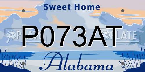 P073AT Alabama License Plate