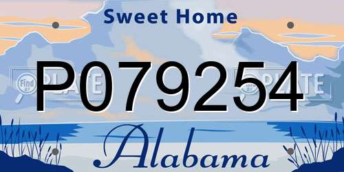 P079254 Alabama License Plate