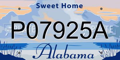 P07925A Alabama License Plate
