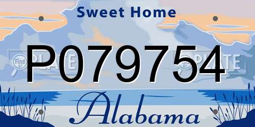 P079754 Alabama License Plate