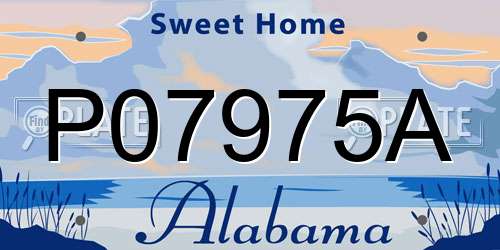 P07975A Alabama License Plate