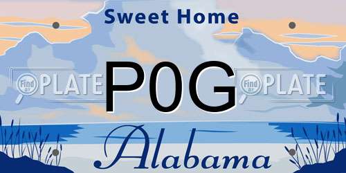 P0G Alabama License Plate