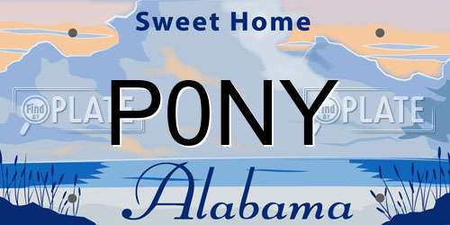 P0NY Alabama License Plate