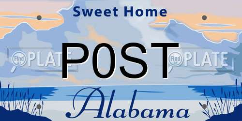 P0ST Alabama License Plate