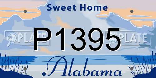 P1395 Alabama License Plate