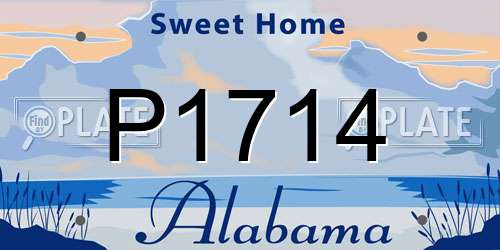 P1714 Alabama License Plate