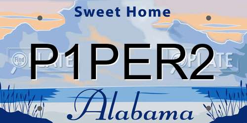 P1PER2 Alabama License Plate