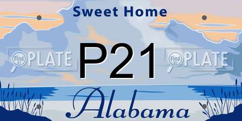 P21 Alabama License Plate