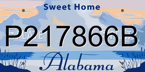 P217866B Alabama License Plate