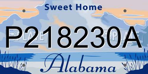 P218230A Alabama License Plate