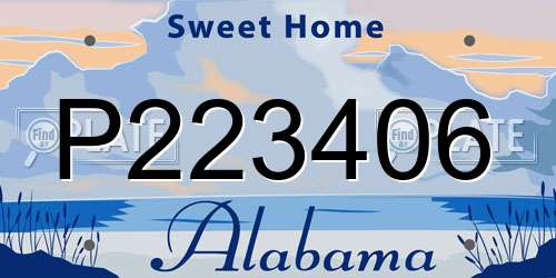 P223406 Alabama License Plate