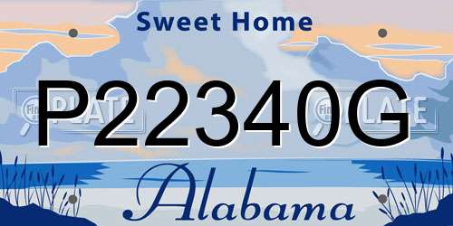 P22340G Alabama License Plate
