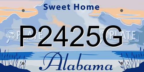 P2425G Alabama License Plate