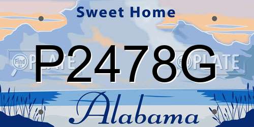 P2478G Alabama License Plate