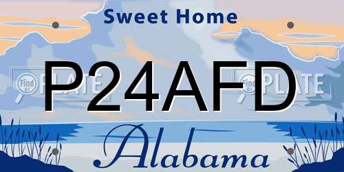 P24AFD Alabama License Plate