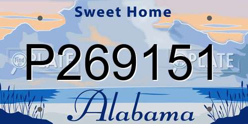 P269151 Alabama License Plate