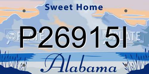 P26915I Alabama License Plate