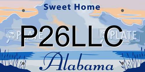 P26LLC Alabama License Plate