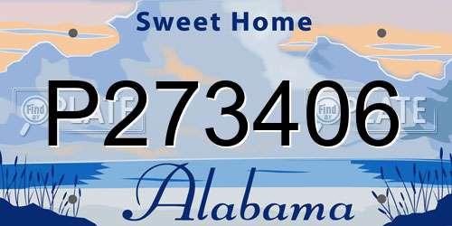 P273406 Alabama License Plate