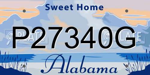 P27340G Alabama License Plate
