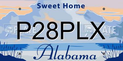 P28PLX Alabama License Plate