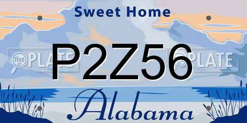 P2Z56 Alabama License Plate