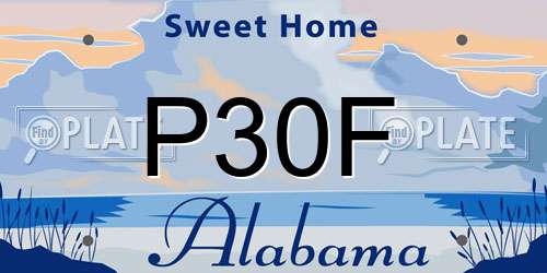 P30F Alabama License Plate