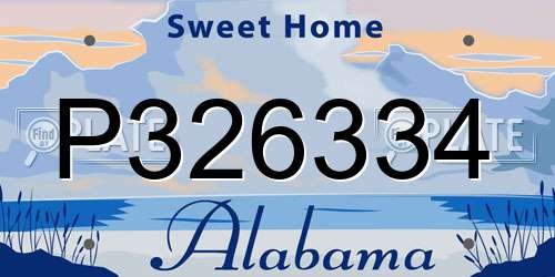 P326334 Alabama License Plate