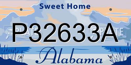 P32633A Alabama License Plate