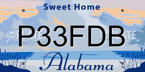 P33FDB Alabama License Plate