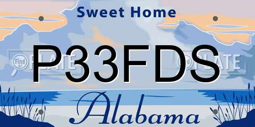 P33FDS Alabama License Plate