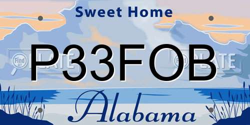 P33FOB Alabama License Plate