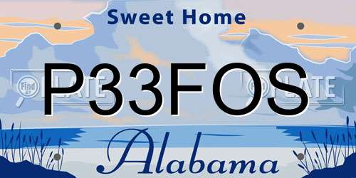 P33FOS Alabama License Plate