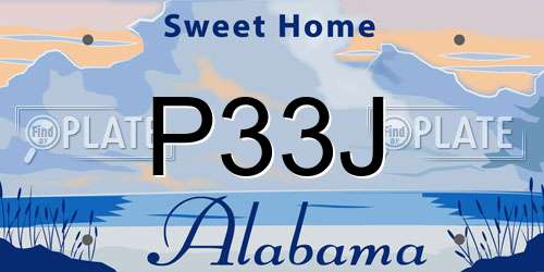 P33J Alabama License Plate