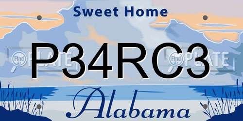 P34RC3 Alabama License Plate