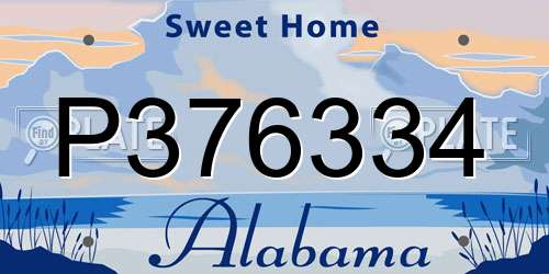 P376334 Alabama License Plate
