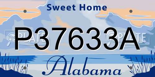P37633A Alabama License Plate