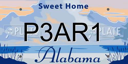 P3AR1 Alabama License Plate