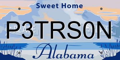 P3TRS0N Alabama License Plate