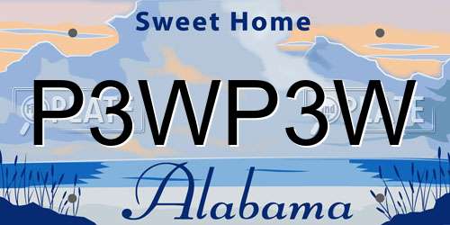 P3WP3W Alabama License Plate