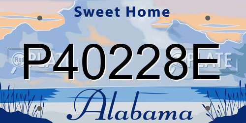 P40228E Alabama License Plate