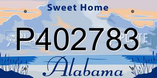 P402783 Alabama License Plate
