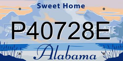 P40728E Alabama License Plate